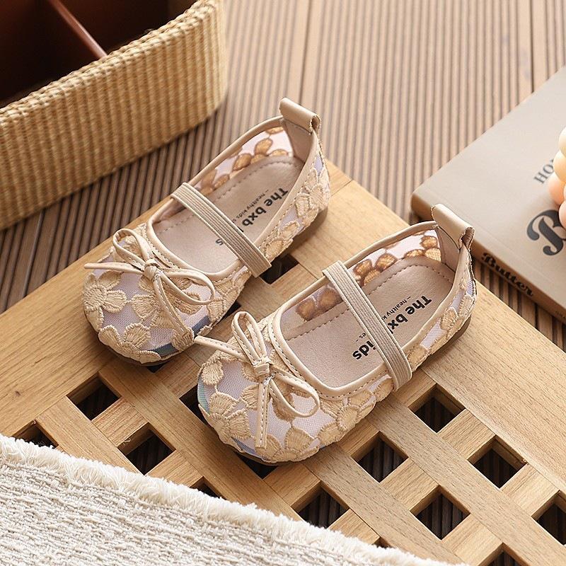 Princess Mesh Sandals - Soft Sole, Spring/Summer 2026, Coco-Style Korean Loafers for Kids