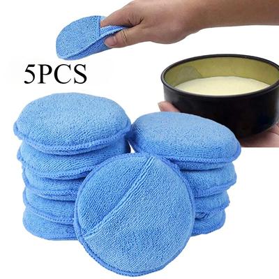 Car Polishing Waxing Sponges Pad Microfiber Round Motorcycle Auto Wax Applicator Polish Foam Sponges Cleaning Tools