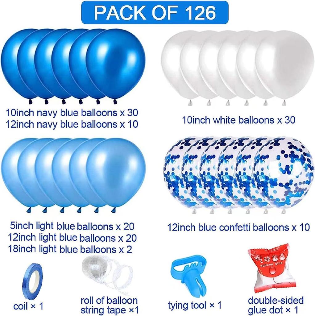 Vintage blaue Ballonkette, Babyparty, Geburtstag, Brautparty, Hochzeit, Abschlussfeier, Jahrestag, Party-Dekoration