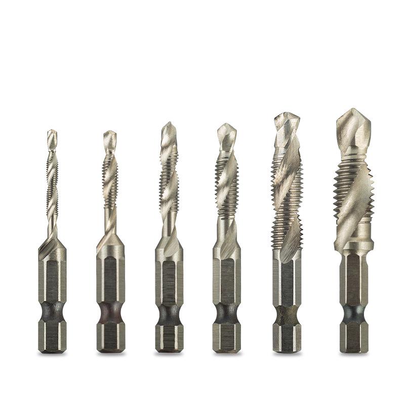 Yunbei Titanium-Plated High-Speed Steel Spiral Tap Drill with Hexagonal Shank