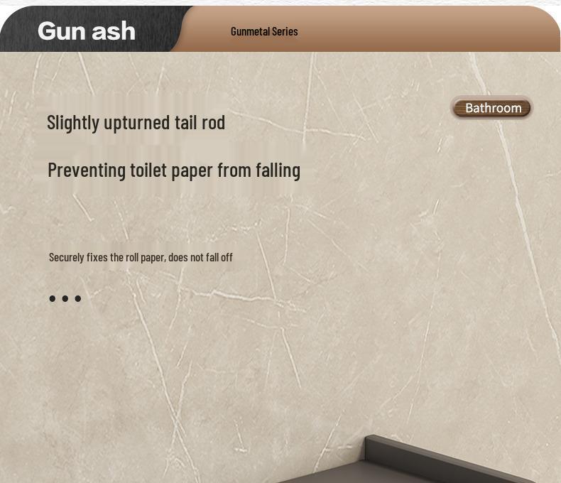 Gun Gray Toilet Tissue Holder & Mobile Phone Shelf | Punch-Free Wall-Mounted Bathroom Organizer