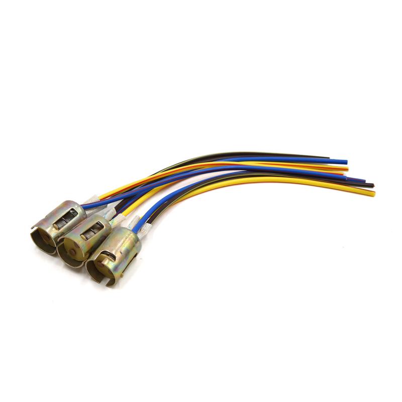 X Autohaux 3Pcs Metal Motorcycle Tail Light Bulb Extension Wire Harness Socket Connector