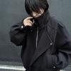 Mens Wool Blend Jacket Short Fit Fall Winter Clean Style Loose Casual Outerwear