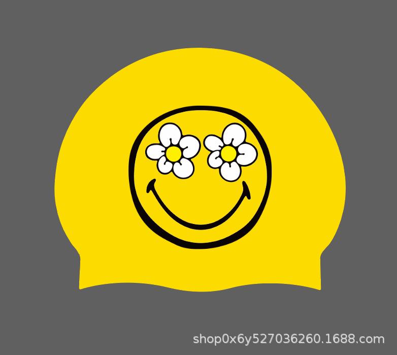 Women's Long Hair Silicone Swim Cap with Racing Pattern for Large Sizes