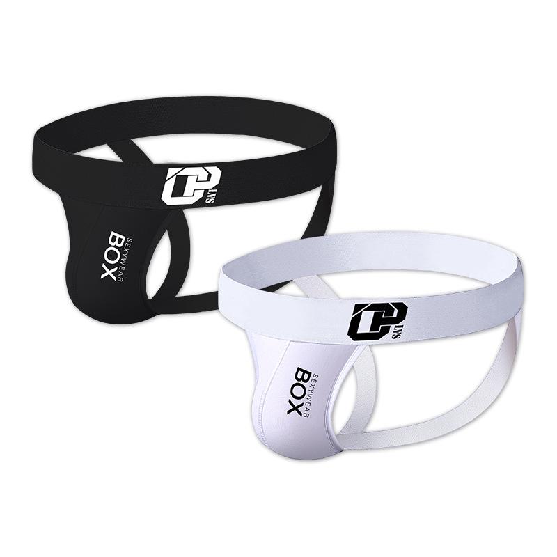 Men's Summer Cotton Sport Thong - Low-Waist, Hip-Lifting, Letter Design