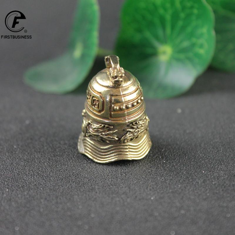Copper Donghuang Bell Head Bell Small Ornaments Desk Feng Shui Decorations Retro Brass Keychain Pendants Home Decor Living Room
