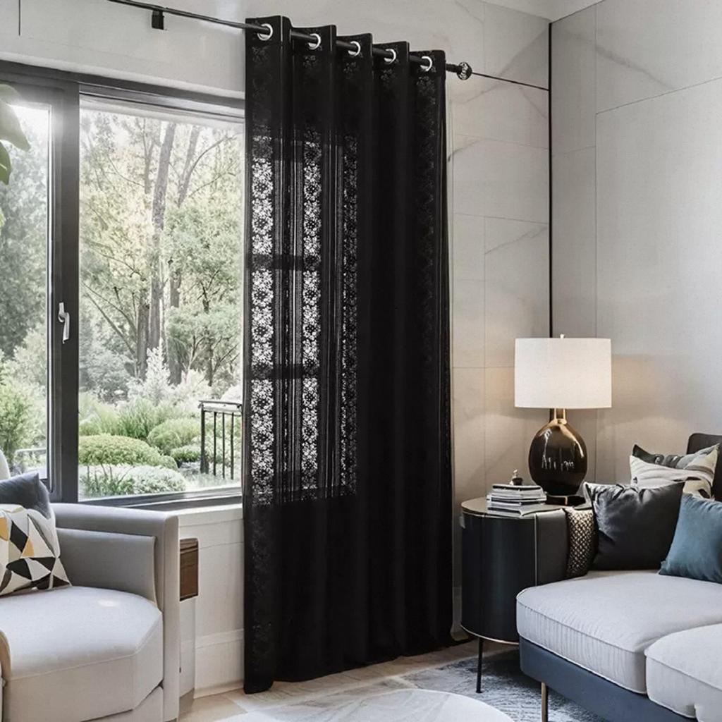 Translucent Lace Curtains: Light-Filtering Privacy for Bedroom & Living Room
