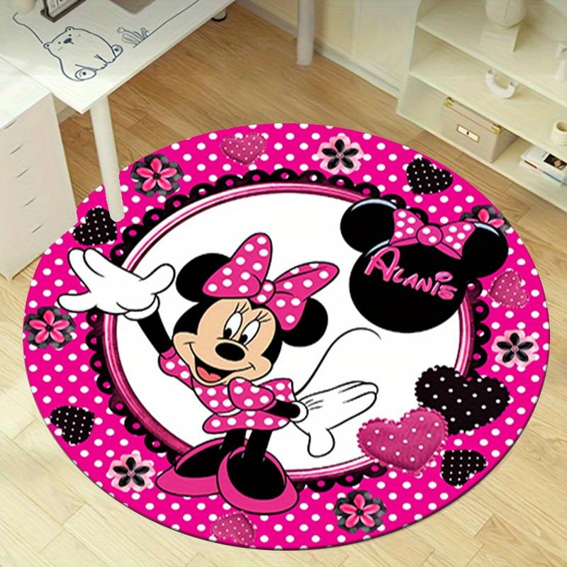 

1pc Minnie Mouse Pink Polka Dot Round Rug for Home Office Outdoor Gift Decorative Carpet Mat RD05166 80cm by 80cm