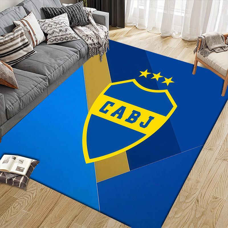 Club Atletico Boca Juniors3 Flannel Pattern Square Carpet,Area Rug,Carpet Rug for Living Room Bedroom Sofa Playroom Decor,Non-slip Floor Mat