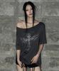 Aejeuyua Kitsch Eyelet Oversized T-Shirt Charcoal
