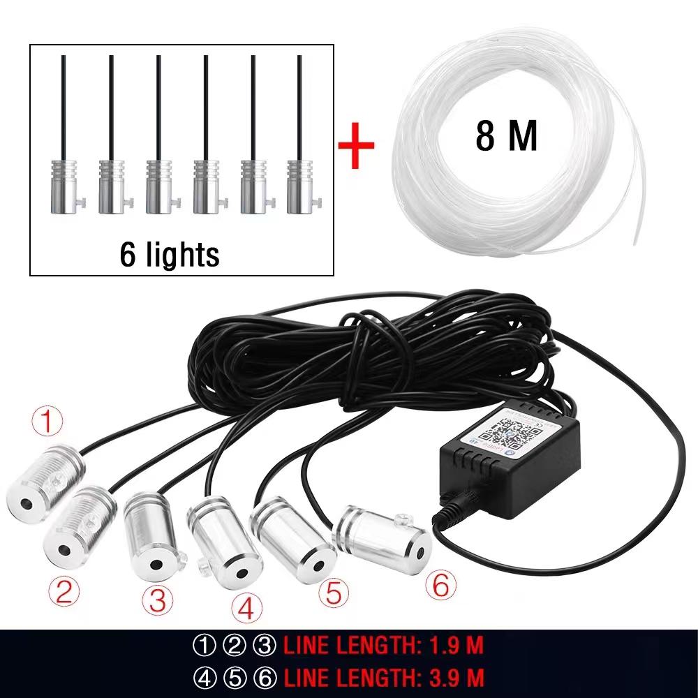 LED Car Interior Ambient Strip Lights RGB Fiber Optic Atmosphere Neon Lighting Kit With APP Remote Control Auto Decorative Lamps