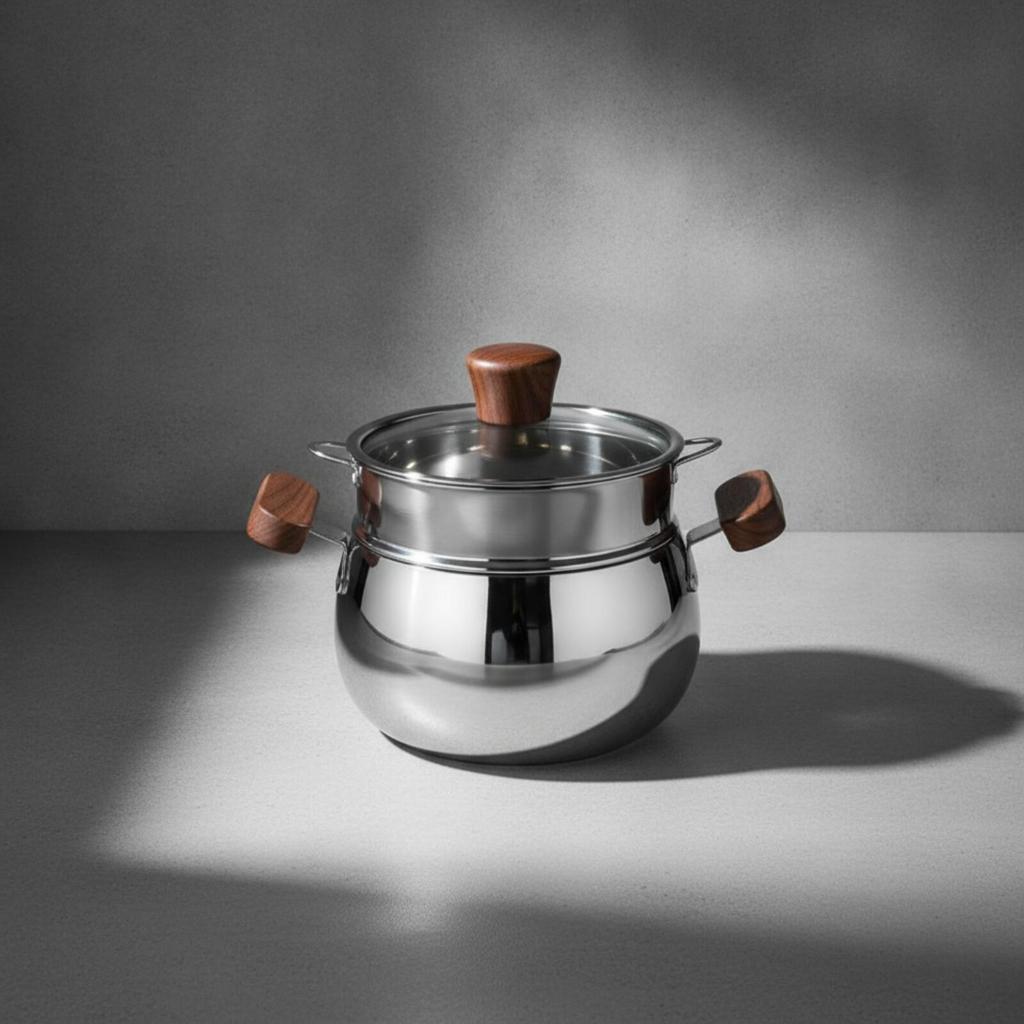 1200 Ml Saucepan Uncoated Interior with Tempered-Glass Lid Versatile