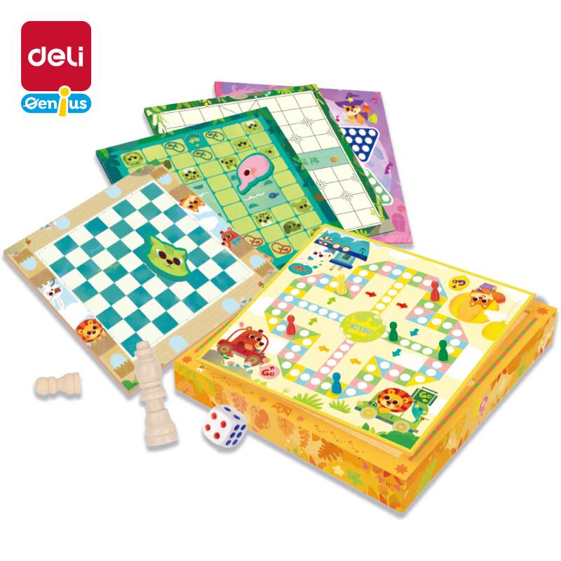 Deli 9-in-1 Wooden Multi-Game Chess Set YW108