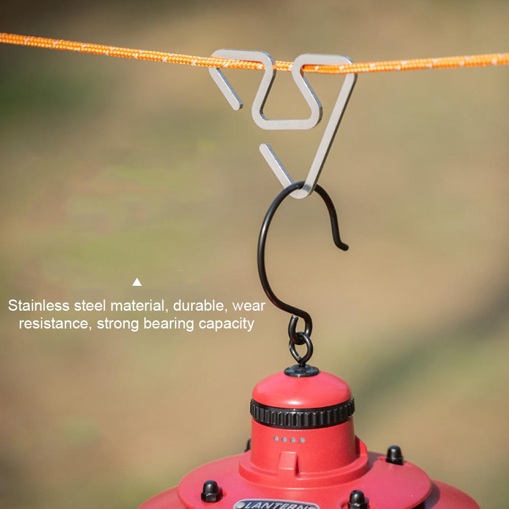 1PC Outdoor Camping Stainless Steel Hooks Multi-Function Non-Slip Ultra-Light Triangular Hooks Camping Accessory