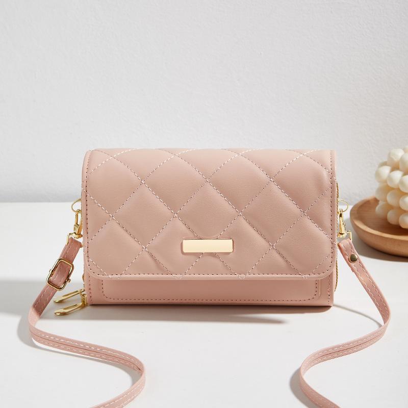 Versatile Double-layer Embroidered Mobile Phone Bag Women's Bag New Diamond Embroidered Small Fragrant Shoulder Bag Women's Messenger Bag