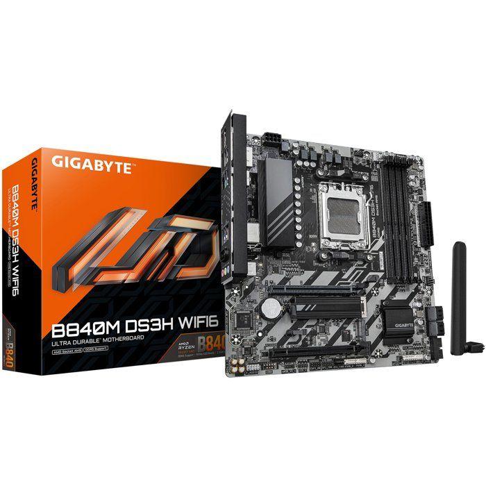 Carte mère - GIGABYTE - B840M DS3H WF6 - Format Micro-ATX - Chipset AMD B840 - DDR5 & PCIe 5.0 - WiFi 6
