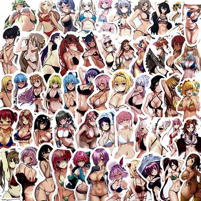 100 Adet Anime Seksi Karışık Güzellik Hentai Waifu Graffiti Çıkartmalar Diy Çizgi Roman Etiket