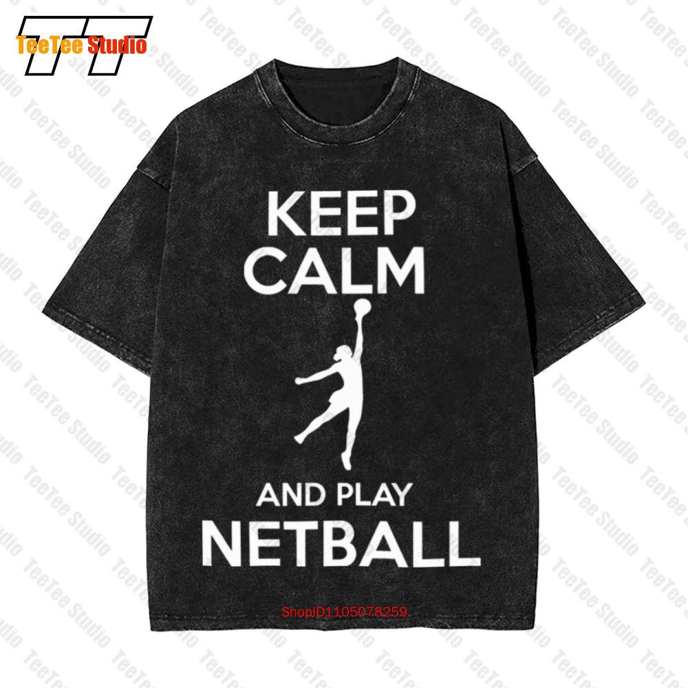 Keep Calm And Play Netball Vintage Oversized TShirt TY S