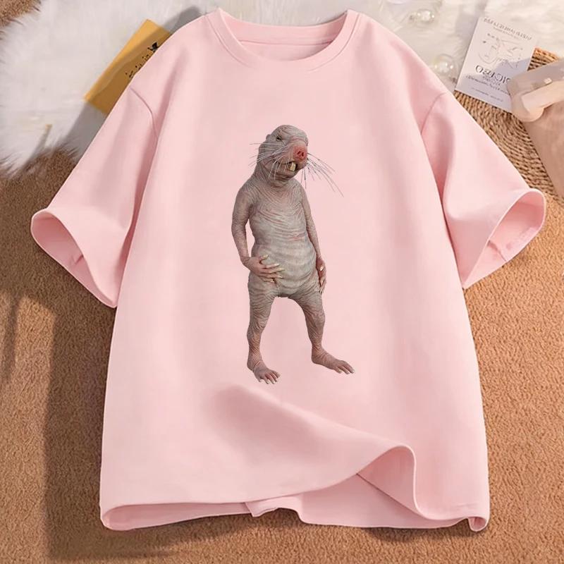 

Funny Naked Mole Rat Print Tshirts Summer Humor Womens Clothing Casual Fashion Streetwear ONeck Short Sleeve Tshirts Tops 4XL