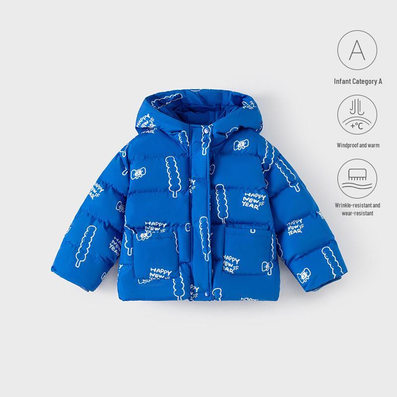 Warm Cotton Hooded Baby Jacket - Winter/Autumn Padded Toddler Coat Outfit 90 cm