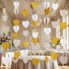 Paper Heart Streamer Banner Decorative Paper Garland Paper Heart Decorations  Wedding Decorations
