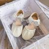 New Girls Princess Sandals Summer Luxury Rhinestone Bowtie Children's Dress Shoes Fashion Kids Wedding Party Flat Sandals Soft