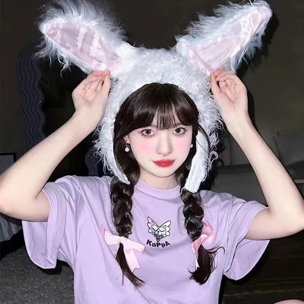 Kasameidou Rabbit Headgear, Gray Rabbit, Long-Haired Cap, Animal Hat, Easy Transformation, Cosplay Prop, Christmas, Halloween, Cute Animal, Plush