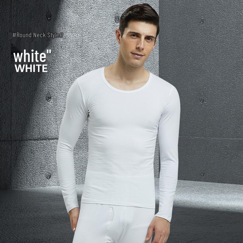 Men's Modal Autumn Base Layer Set: Plain Warm Long Underwear & Sweater - Plus Size for Cold Protection