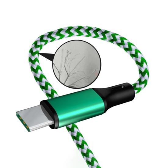 Nylon Braided Type-C Cable Data Transfer Fast Charging Cord for OPPO FINDX VOOC
