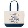 Shopping Bag - PLANETEE - Marianne She's Awesome - Blue Background - Cotton 40 X 45 Cm - Made In France