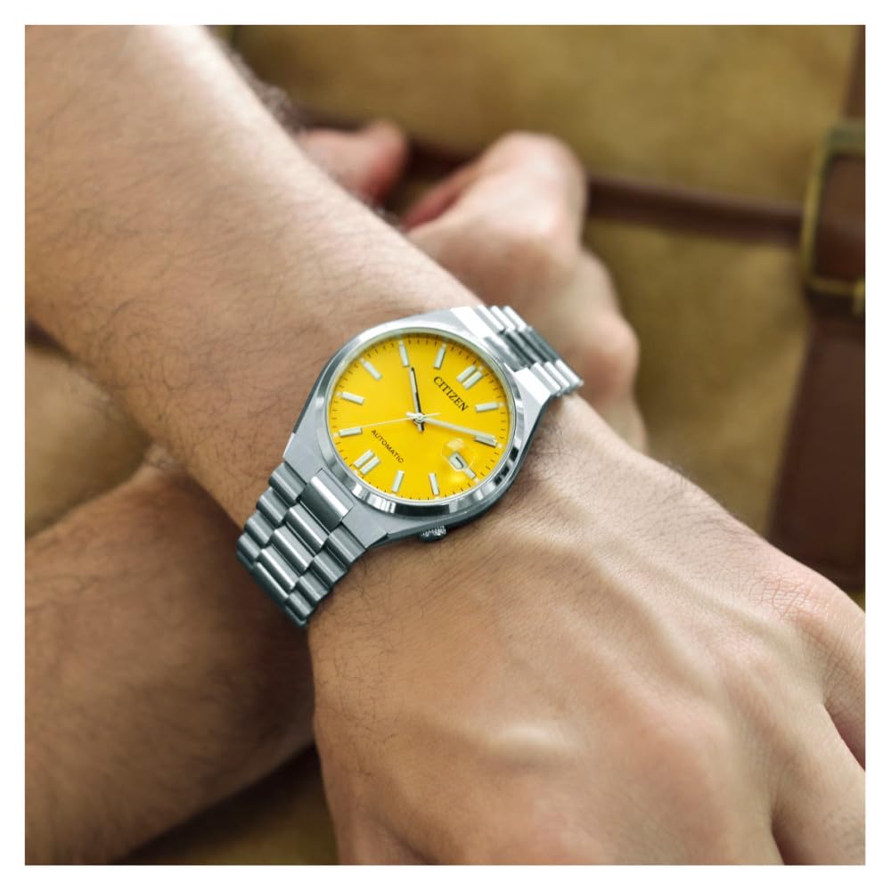Citizen Men's Analog Automatic Watch Yellow Dial One Size Mechanical