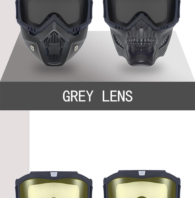 Retro Harley Windproof Face Shield & Goggles for Motorcycle Riding