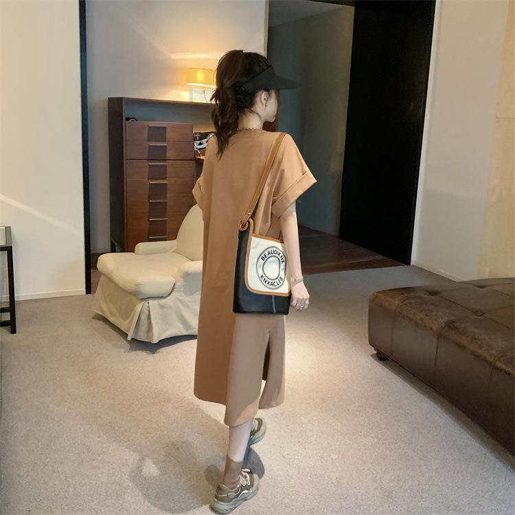 Футболка платье свободного покроя большого размера короткое платье летнее платье — фото 4