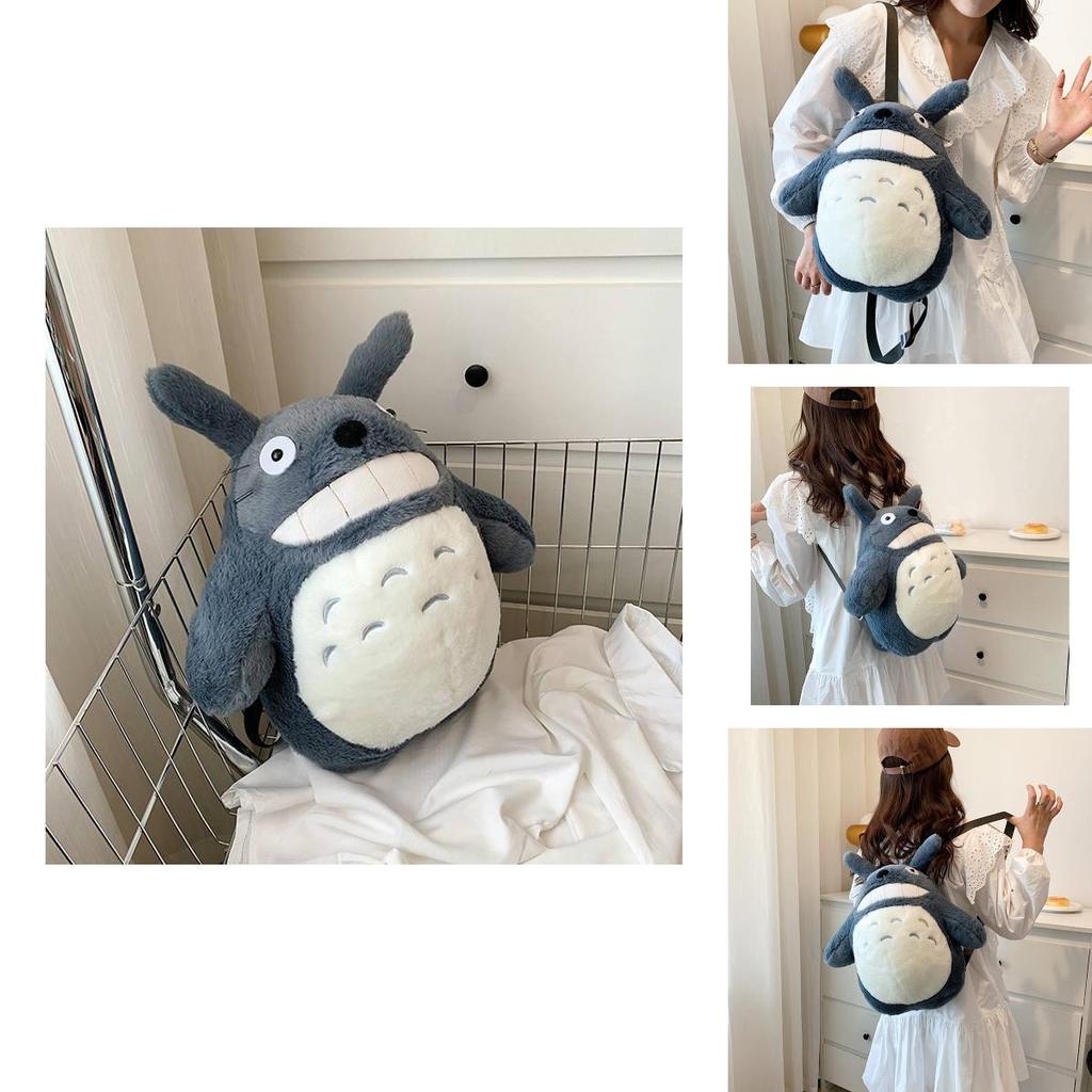 Cute Plush Cartoon Backpack For Girls, Large Size With Lovely Double-shoulder Dragon Cat Design