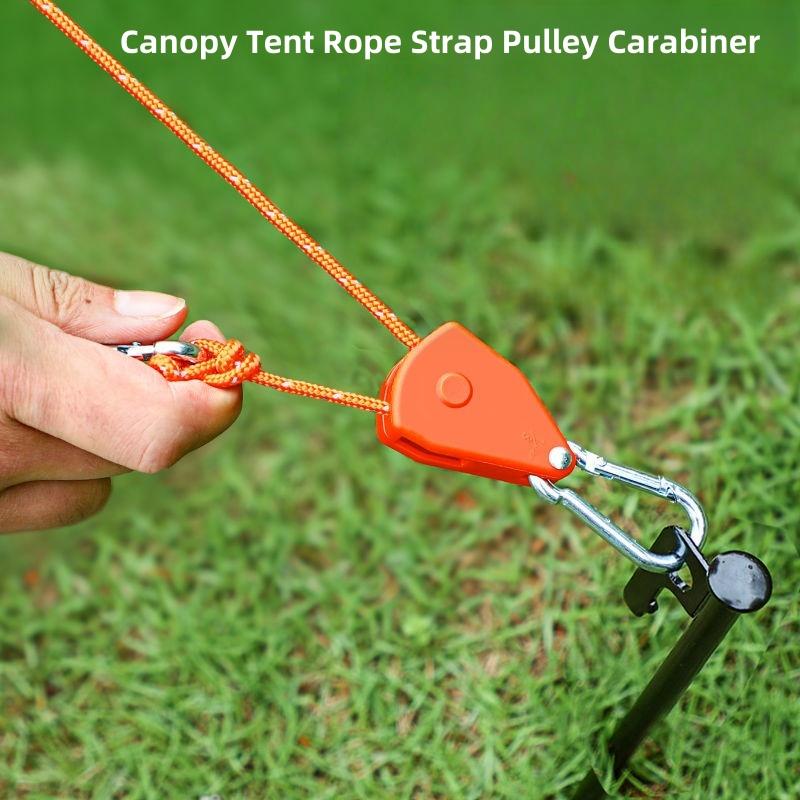 Outdoor windproof rope camping fixed tent canopy reflective wind rope with metal pulley adjustable buckle thickening tensioner