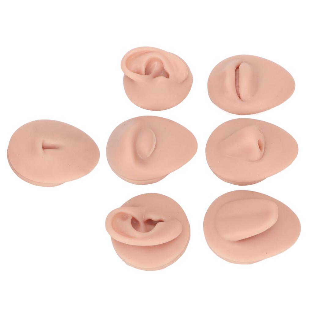 Silicone Body Practice Model Simulation Silicone Ear Eye Nose Mouth Tongue and Belly Button Model for Novice