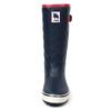Mozu Quilted Embossed Rain Boots with Urethane Cushion Size Small Women's Lining, Navy,