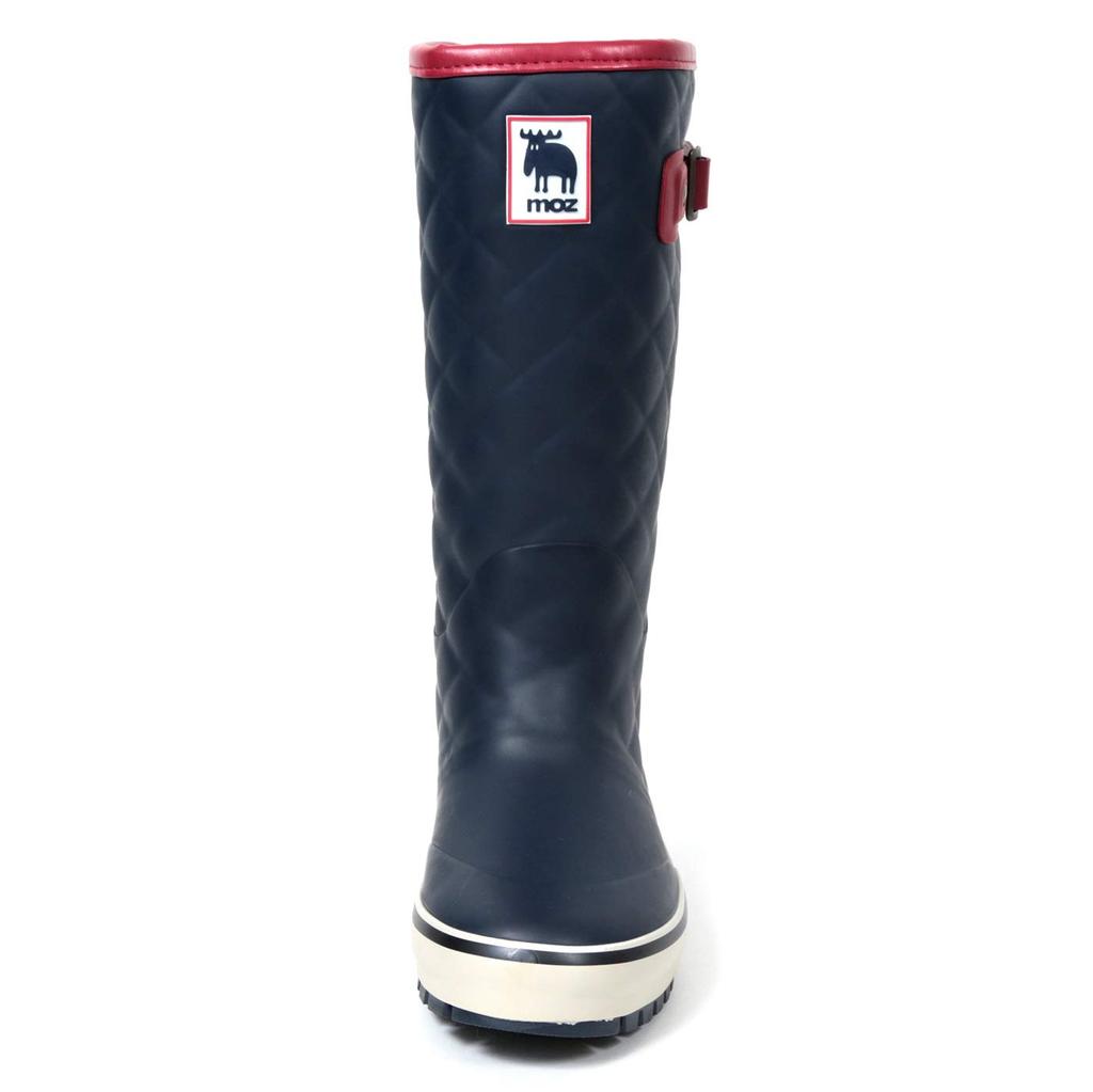 Mozu Quilted Embossed Rain Boots with Urethane Cushion Size Small Women's Lining, Navy,