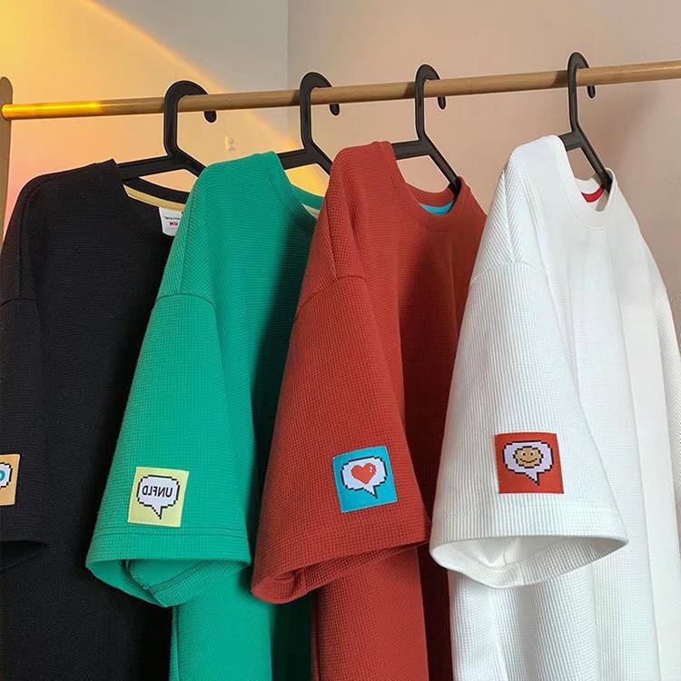 

Мужская вафельная футболка свободного кроя с рукавом пять четвертей XL 110-130 kg