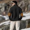 Autumn and Winter Men's New Square Grid Men's Stand Up Collar Single Breasted Casual Long Sleeved Sweatshirt