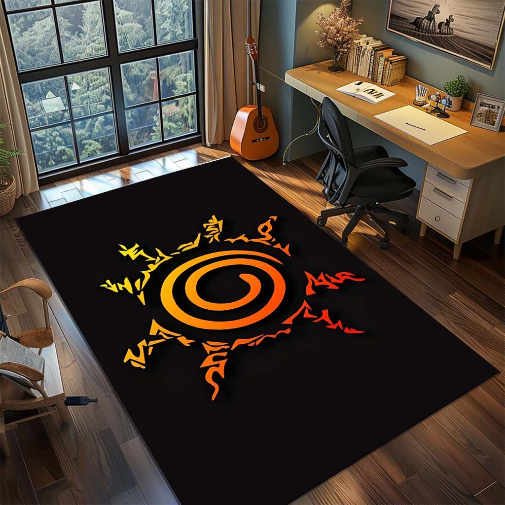 Naruto Anime Rug Carpet Large Area Rug Non Slip Washable Floor Mat Gamer Room Bedroom Home Decor
