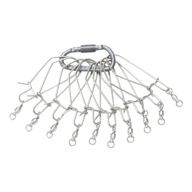Live Fish Lock Buckle Portable Fishing Lock Buckle with 10/5 Snaps Live Fish Stringer Lock Buckle Fishing Accessories