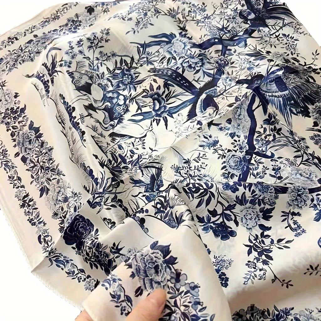 New Women's Scarf Bandana Headband Flowers Vintage Luxury Summer Beach Square Cotton Handkerchief Bohemia Girl Accessories