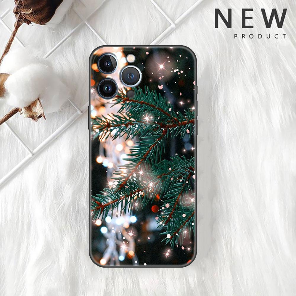 

Рождественский чехол для Apple iPhone 14 11 13 12 Pro 7 Plus XR X XS Max 6 6S 14Pro Max Черный силиконовый чехол для телефона iPhone 11