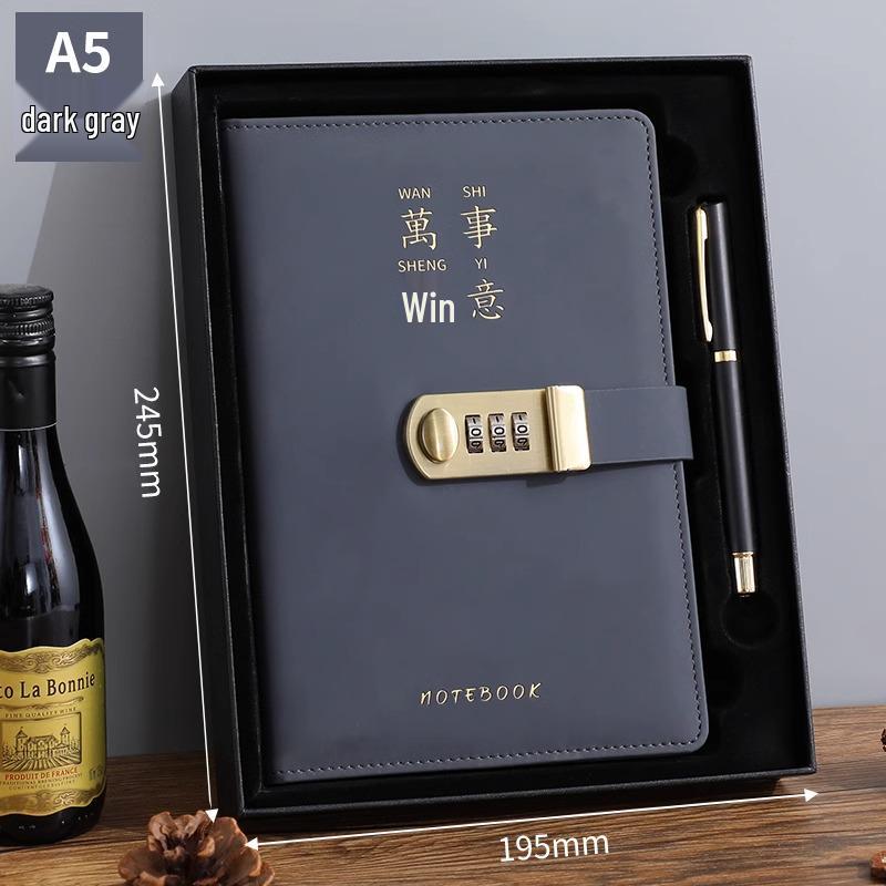 Minimalist Lock Diary & Notebook with Invisible Combination Closure for Students & Professionals