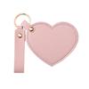 Love Heart Shape Makeup Mirror Waterproof Faux Leather Vanity Mirror Keychain Portable Travel Women Handheld Cosmetic Mirror Bag Pendant