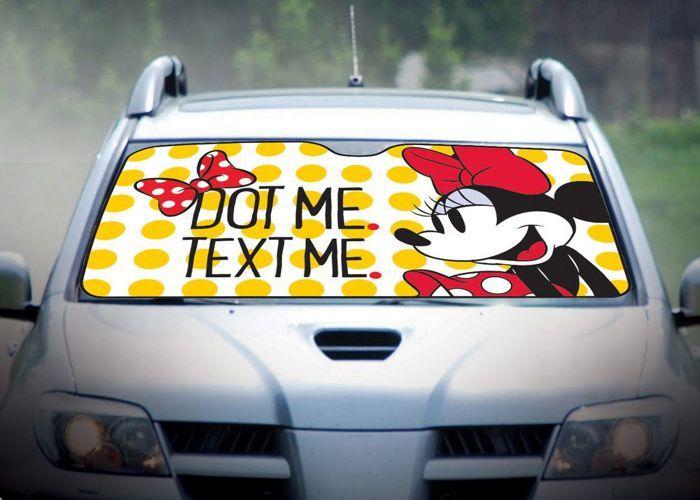Tataway Front Sun Shade for Car SUV 150 X 80 Cm Minnie Pattern