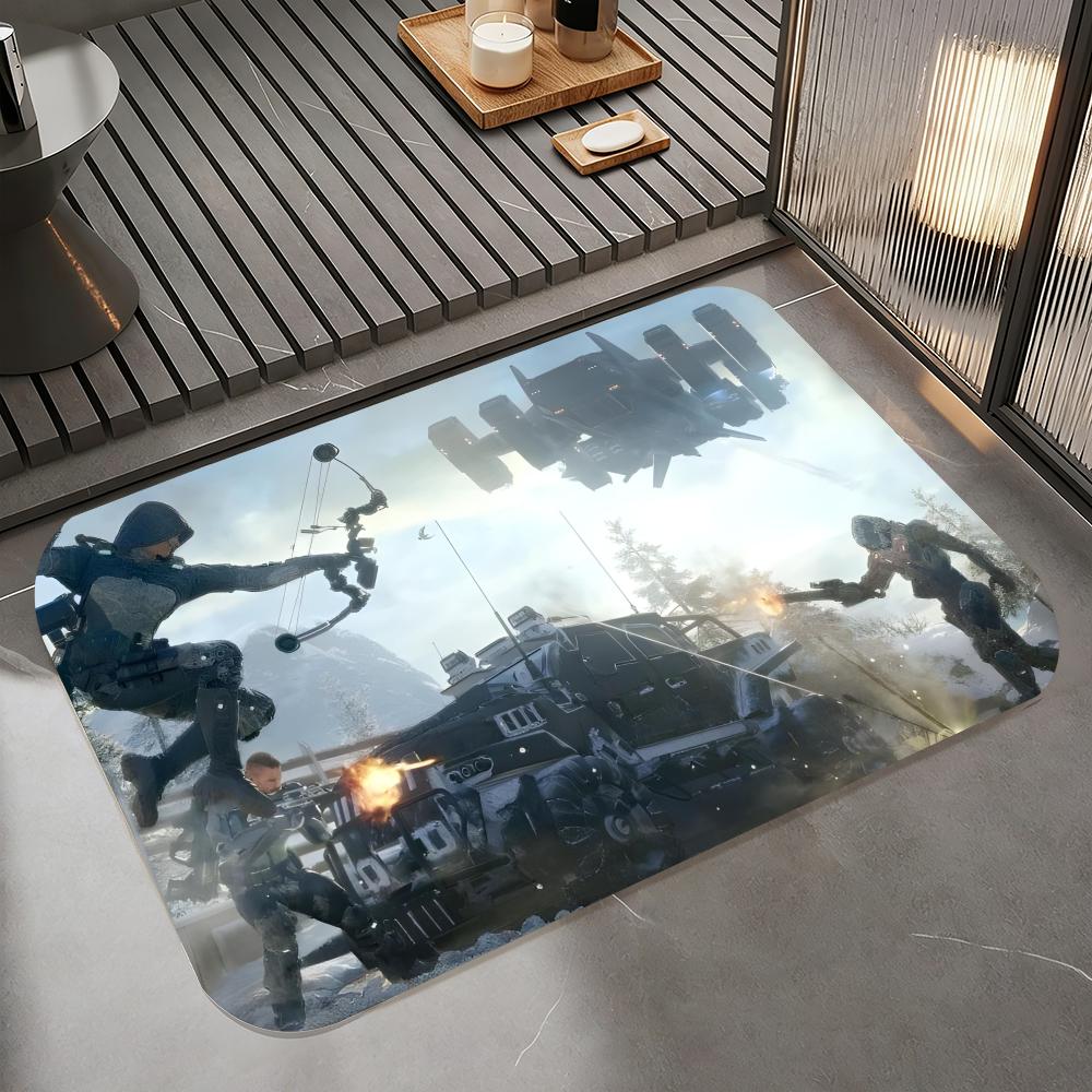 Game A-Advanced Warfare Floor Mat Diatomite Bath Mat, Quick Dry Absorbent Non-Slip Door Mat