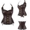 Steampunk Corselet With Zip & Buckle Women Gothic Fishbone Corset Brown Xs Corsets & Bustiers