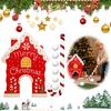 Christmas Gingerbread Golf Game Set W/ Candy Cane Club & 6 Balls Xmas Golf Gingerbread House Kit for Family Holiday Party Decor